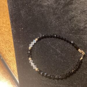 Delicate Black and Clear Crystal Bracelet